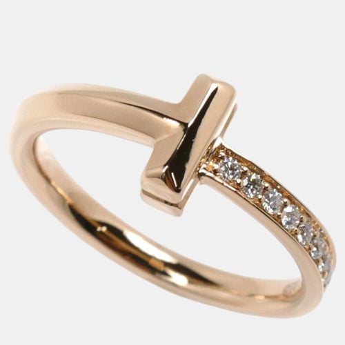 Tiffany & Co 18K PG Gold Diamond T One Narrow Ring Rose Gold Metal - Tiffany & Co. - Modalova