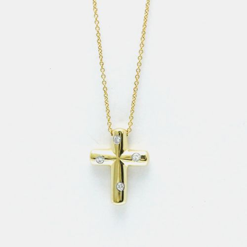 K Gold and Diamond Etoile Cross Pendant Necklace - Tiffany & Co. - Modalova