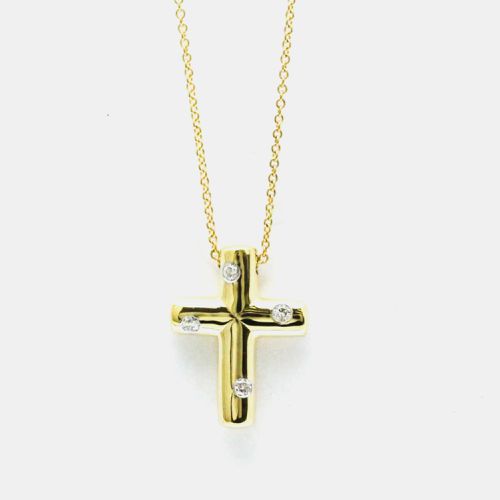 K Gold and Diamond Etoile Cross Pendant Necklace - Tiffany & Co. - Modalova