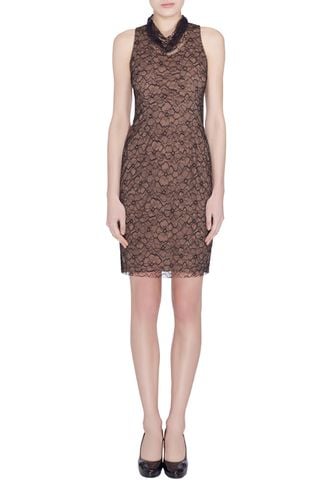 Collection Floral Lace High Cowl Neck Sleeveless Dress S - Vera Wang - Modalova