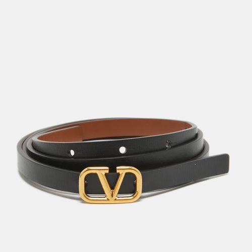 Tan Leather VLogo Reversible Slim Belt 90CM - Valentino - Modalova