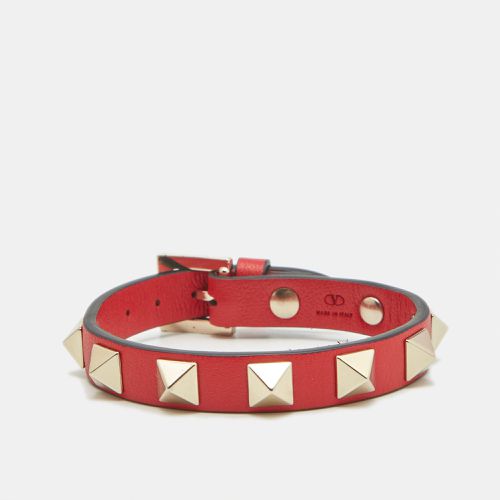 Rockstud Leather Gold Tone Bracelet - Valentino - Modalova