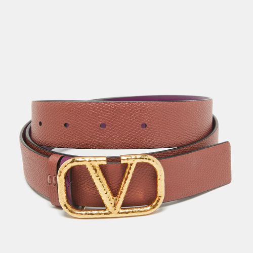 Clay /Purple Leather VLogo Reversible Waist Belt 90CM - Valentino - Modalova