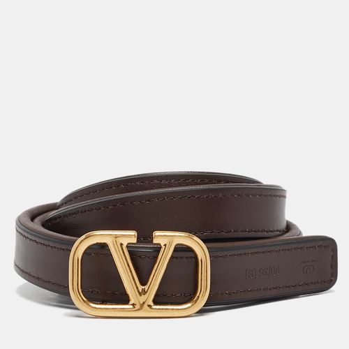 Beige Leopard Print Calfhair and Leather VLogo Slim Reversible Belt 90CM - Valentino - Modalova