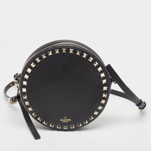 Leather Rockstud Round Crossbody Bag - Valentino - Modalova