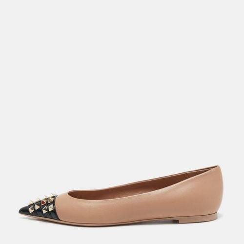 Black Leather Rock Stud Ballet Flats Size 37.5 - Valentino - Modalova