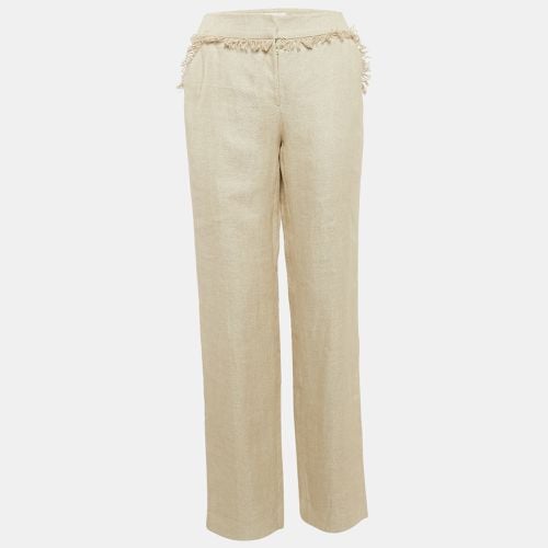 Linen Fringed Trousers L - Valentino - Modalova