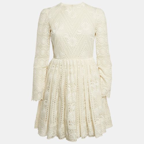 Lace Flared Full Sleeve Mini Dress S - Valentino - Modalova