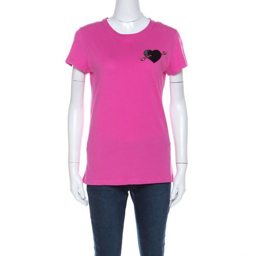 Cotton Heart Applique T Shirt S - Valentino - Modalova