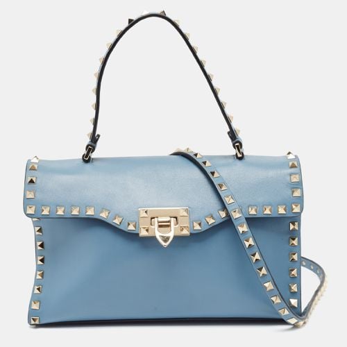 Light Leather Rockstud Flap Top Handle Bag - Valentino - Modalova