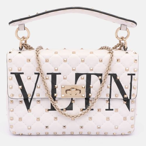 Leather Medium Rockstud Spike VLTN Shoulder Bag - Valentino - Modalova