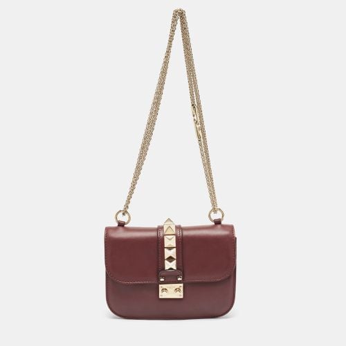 Leather Small Rockstud Glam Lock Flap Bag - Valentino - Modalova