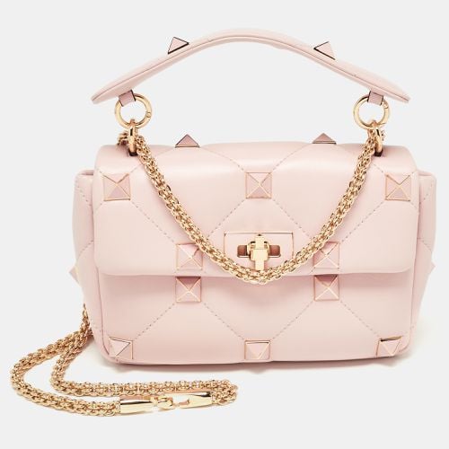 Leather Medium Roman Stud Top Handle Bag - Valentino - Modalova