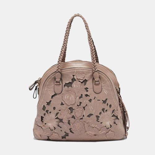 Old Rose Leather and Lace Dome Satchel - Valentino - Modalova