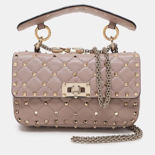 Leather Small Rockstud Spike Top Handle Bag - Valentino - Modalova