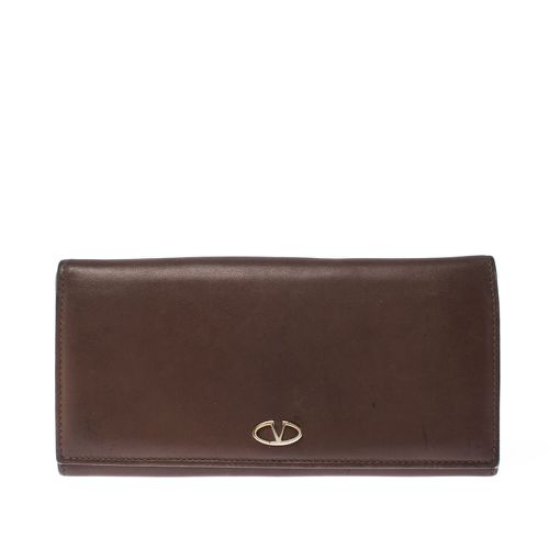 Leather V Ring Flap Continental Wallet - Valentino - Modalova