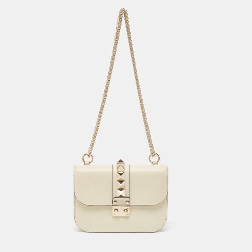 Off Leather Small Rockstud Glam Lock Flap Bag - Valentino - Modalova