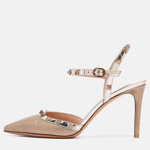 Leather Rockstud Ankle Strap Pumps Size 39 - Valentino - Modalova