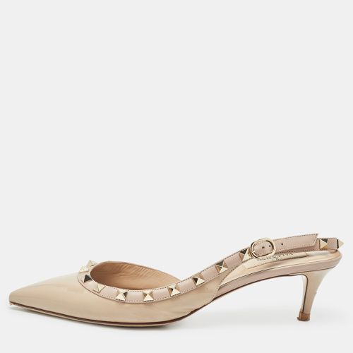 Leather Rockstud Slingback Pumps Size 39 - Valentino - Modalova