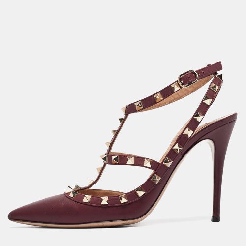 Leather Rockstud Ankle Strap Pumps Size 40 - Valentino - Modalova