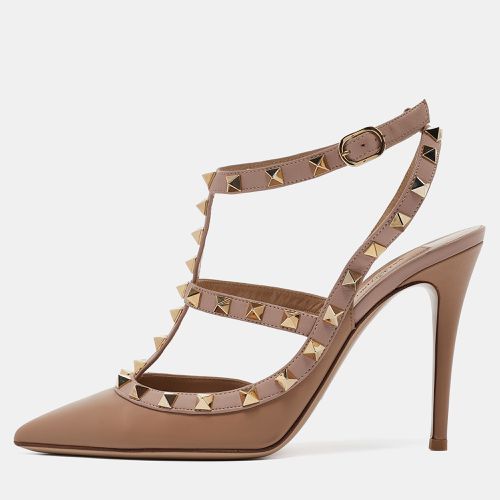 Leather Rockstud Ankle Strap Pumps Size 38 - Valentino - Modalova