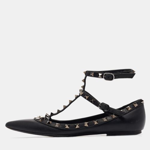 Leather Rockstud Ballet Flats Size 38 - Valentino - Modalova