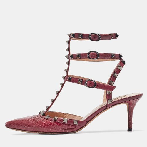 Leather Python Leather Rockstud Pumps Size 39 - Valentino - Modalova