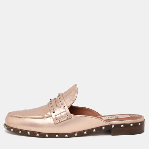 Rose Gold Leather Soul Rockstud Mules Size 36 - Valentino - Modalova