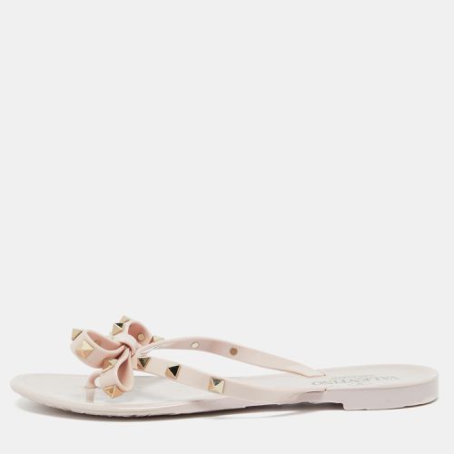 Water Rubber Bow Detail Rockstud Flip Flops Size 38 - Valentino - Modalova