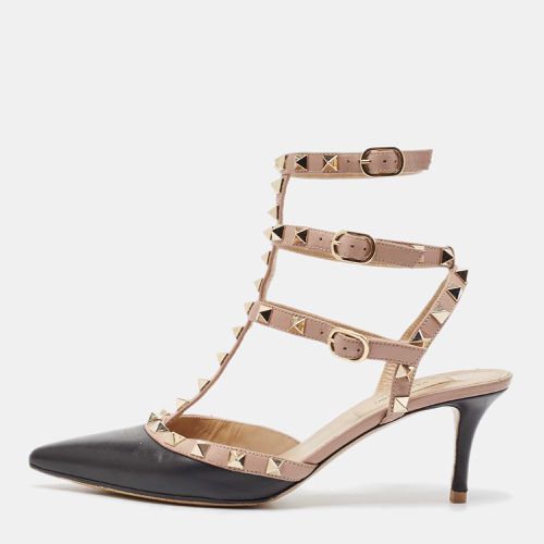 Dusty Pink Leather Rockstud Ankle Strap Pumps Size 36 - Valentino - Modalova