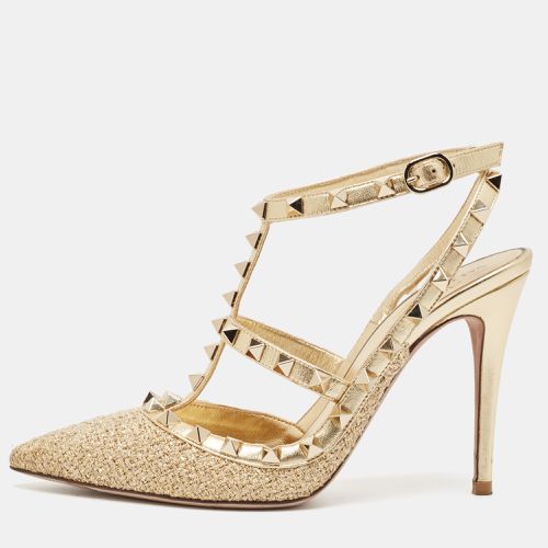 Leather Rockstud Ankle Strap Pumps Size 37.5 - Valentino - Modalova