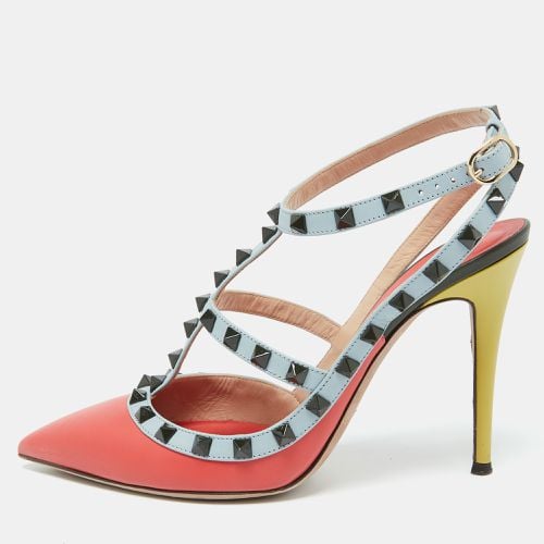 Leather Rockstud Ankle Strap Pumps Size 39 - Valentino - Modalova