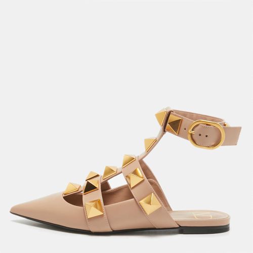 Leather Roman Stud Flat Slides Size 35.5 - Valentino - Modalova