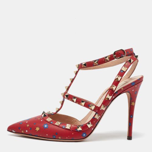 Printed Leather Rockstud Strappy Sandals Size 39 - Valentino - Modalova