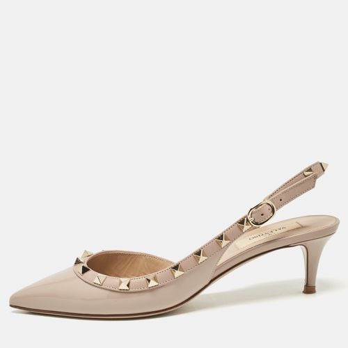 Dusty Patent Leather Rockstud Slingback Pumps Size 37 - Valentino - Modalova