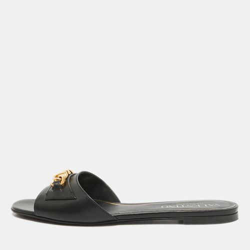 Leather VLogo Flat Slides Size 39 - Valentino - Modalova