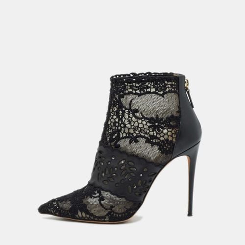 Lace and Leather Ankle Booties Size 39 - Valentino - Modalova