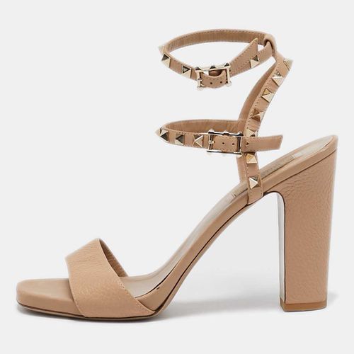 Leather Rockstud Ankle Strap Sandals Size 40.5 - Valentino - Modalova