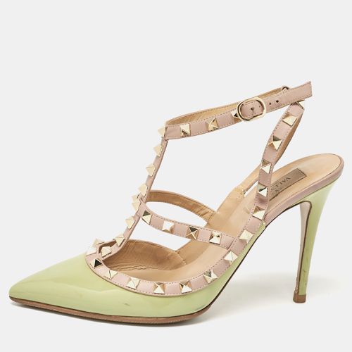 Dusty Pink Patent and Leather Rockstud Ankle Strap Pumps Size 40 - Valentino - Modalova