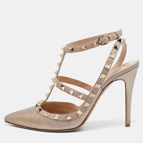 Beige Leather Rockstud Pumps Size 37.5 - Valentino - Modalova