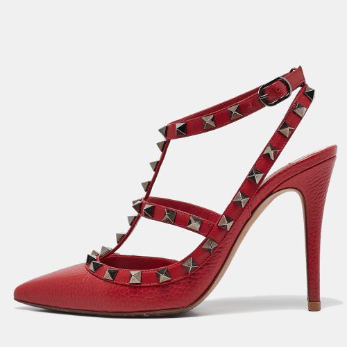 Leather Rockstud Ankle Strap Pumps Size 36 - Valentino - Modalova