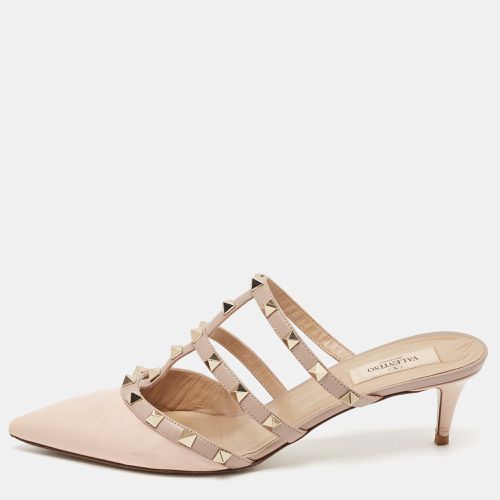 Dusty Patent and Leather Rockstud Mules Size 40 - Valentino - Modalova