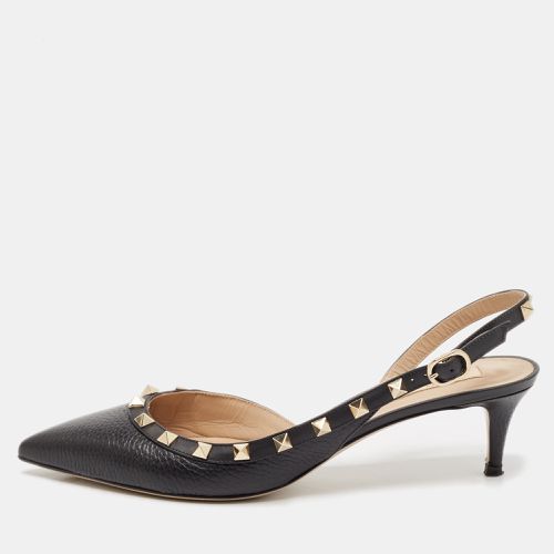 Leather Rockstud Slingback Pumps Size 39 - Valentino - Modalova