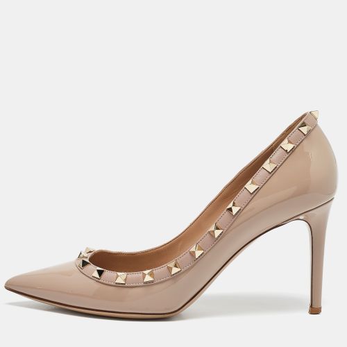 Leather and Patent Leather Rockstud Pumps Size 40 - Valentino - Modalova