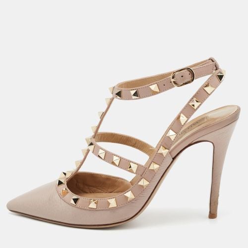 Dusty Leather Rockstud Caged Pumps Size 38 - Valentino - Modalova