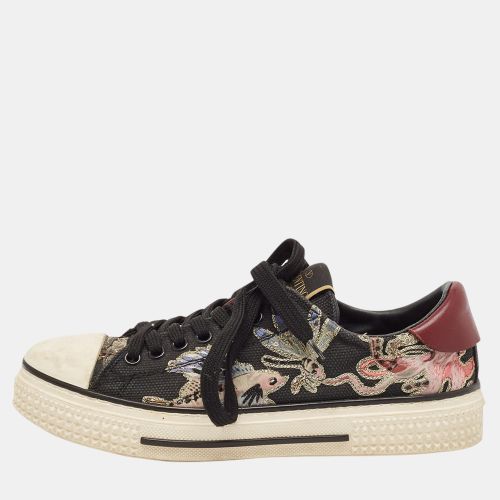 Leather and Canvas Camubutterfly Lace Up Sneakers Size 36 - Valentino - Modalova