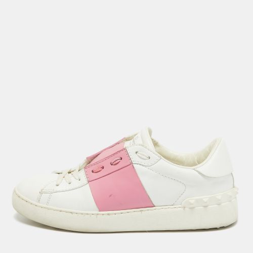 Red Leather Rockstud Lace Up Sneakers Size 39 - Valentino - Modalova