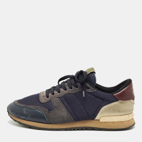 Leather and Mesh Rockrunner Lace Up Sneakers Size 42 - Valentino - Modalova