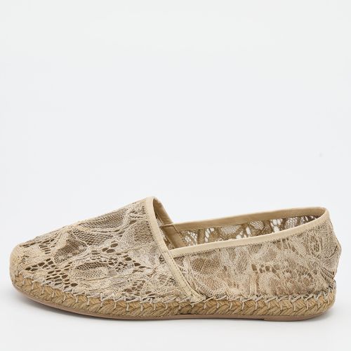 Lace and Leather Espadrille Flats Size 36 - Valentino - Modalova