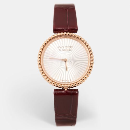 Mother Of Pearl 18K Rose Gold Alligator Leather VCARPBMN00 Women's Wristwatch 30 mm - Van Cleef & Arpels - Modalova